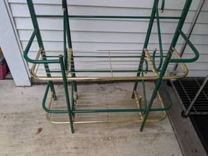 lot 378 image: Lovely Green & Gold Bakers Rack
