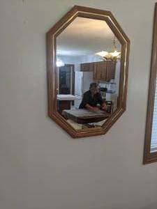 lot 27 image: Wood Wall Mirror