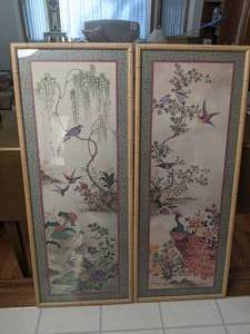 lot 240 image: Professionally Framed Japanese Bird Wall Art