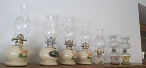 lot 228 image: Lot of (7) Vintage Oil Lamps