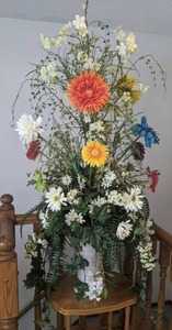 lot 223 image: Silk Floral Arrangement with Vase