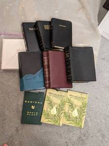 lot 143 image: Lot of (6) Holy Bibles, (2) The Melaleuca Wellness Guides, Radial by David Pratt