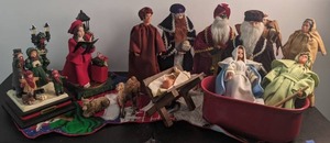 lot 174 image: Large Mixed Lot of Christmas Dcor Nativity Set, Christmas Tree, & Misc. Decorations