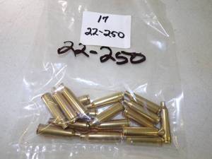 lot 116 image: 17 Polish Brass 22-250.  Ammunition Cases