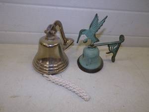 lot 153 image: Pair of Vintage Wall Mount Bells
