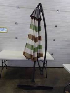 lot 156 image: Floor Mount Patio Crank Out Umbrella