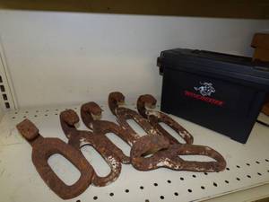 lot 168 image: Ammunition Box and Vintage Chain LInks