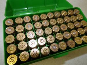 lot 110 image: 50 Polish Brass 7mm MAG.  Ammunition Cases