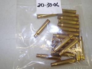 lot 113 image: 20 Polish Brass 30-06.  Ammunition Cases
