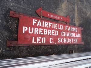 lot 99 image: Large Farm Sign with Farm Print