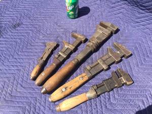 lot 24 image: Antique Adjustable Monkey Wrenches