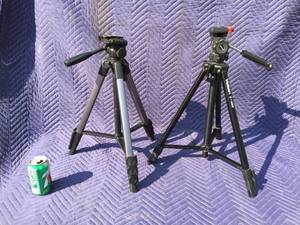 lot 14 image: 2 Adjustable Camera Tripods