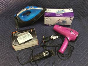 lot 131 image: Irons - Blow Dryer - Trimmer - Blood Pressure