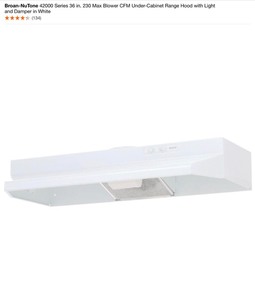 Broan-Nutone 30 in. & 36 in. Range Hood Vents. See Pictures