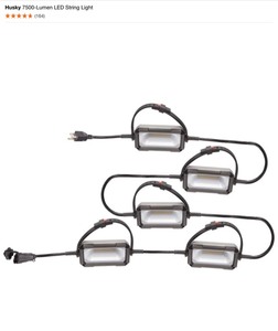 Husky 7500-Lumen LED String Light & Led String Work Lights See Pictures