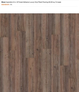 Pallet of Shaw Inspiration 6 in. W Forest Adhesive Luxury Vinyl Plank Flooring (53.93 sq. ft.case) See Pictures