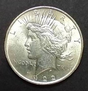 lot 15 image: 1922 Peace Dollar