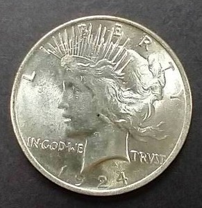lot 22 image: 1924 Peace Dollar