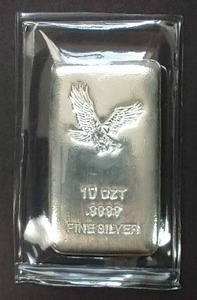 lot 28 image: 10 Ounce Silver Bar