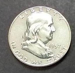 lot 36 image: 1957 Proof() Franklin Silver Half Dollar