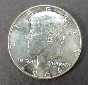 lot 39 image: 1964 Kennedy 90% Silver Half Dollar