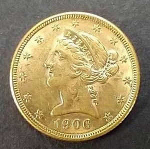 lot 40 image: 1906-D Liberty Head $5 Gold Half Eagle