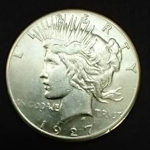 lot 42 image: 1927-S Peace Dollar
