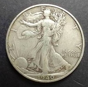 lot 53 image: 1940-S Walking Liberty Half Dollar