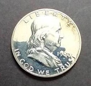 lot 56 image: 1960 Proof() Franklin Silver Half Dollar