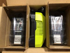 lot 5 image: 40V Brushless 20 in. Cordless Battery Walk Behind Push Lawn Mower & Trimmer with 6.0 Ah Battery & Charger by RYOBI Customer Returns See Pictures