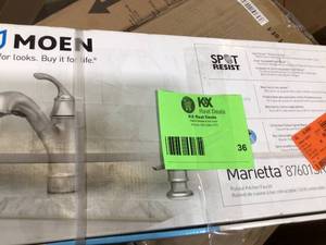 lot 36 image: Marietta Single-Handle Pull-Out Sprayer Kitchen Faucet in Spot Resist Stainless by MOEN