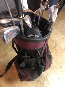 lot 87 image: golf clubs and bag