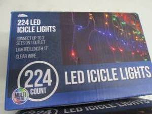 3- 224 ct Boxes LED Icicle Lights o...