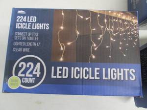 3- 224 ct Boxes LED Icicle Lights o...