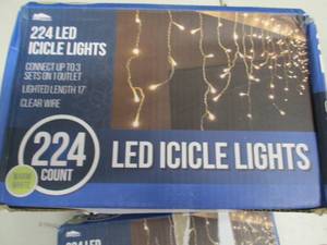 3- 224 ct Boxes LED Icicle Lights o...
