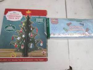 Mini Wooden Christmas Tree Set, Sta...