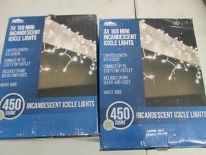 2- 450 ct Boxes Icicle Light open b...