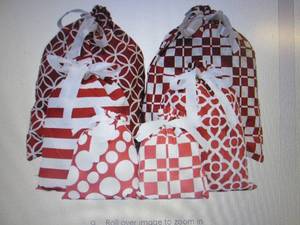 Joyin 6 pc Cloth Gift Bags Set open...