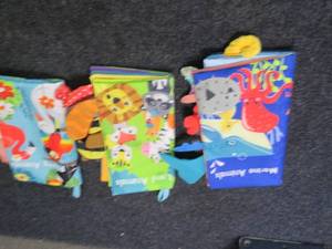 3 Baby Crinkly Animal Tag Books ope...