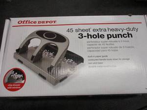 lot 163 image: Office Depot 3 Hold Punch retail $...