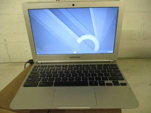 lot 165 image: Chrome Samsung Laptop with charging...