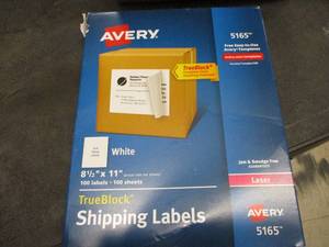 lot 166 image: Avery Full Sheet Shipping Labels- 1...