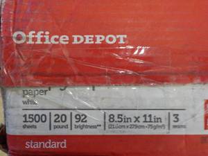 lot 19 image: Office Depot box of 1000 sheets 8....