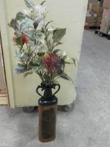lot 227 image: Metal Vase With Dcor- vase 21 wi...