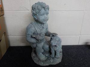 lot 241 image: Boy with Bird and Dog IndoorOutdoo...