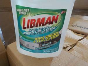 lot 304 image: 4 Gallon Jugs Libman Disinfecting C...