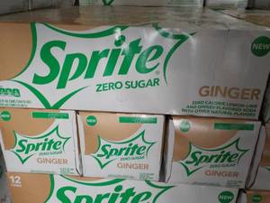lot 308 image: 4 - 12 packs Sprite Ginger Zero Sug...