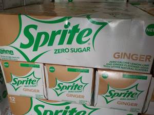 lot 309 image: 4 - 12 packs Sprite Ginger Zero Sug...