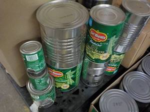 lot 398 image: 6 Cans Golden Corn and 11 Cans Gree...