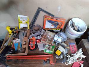 lot 97 image: Garage Tools 24 Pipe Wrench, Hardware, Stud Finder, Irwin, and More